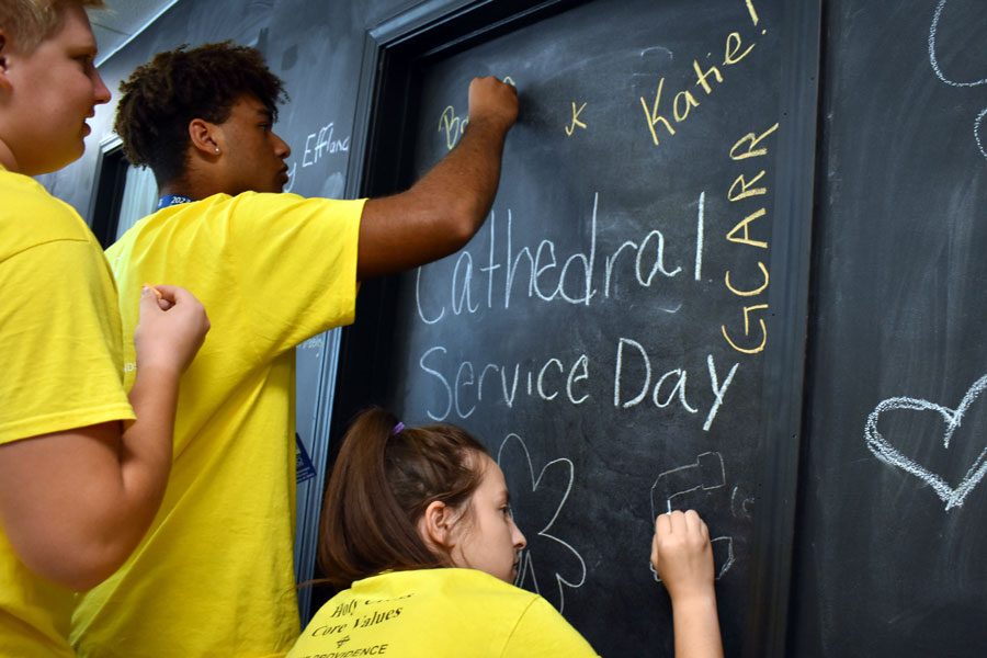 Giving back to the community is one of this school's core values. Students participated in the Day of Service on Sept. 13. 