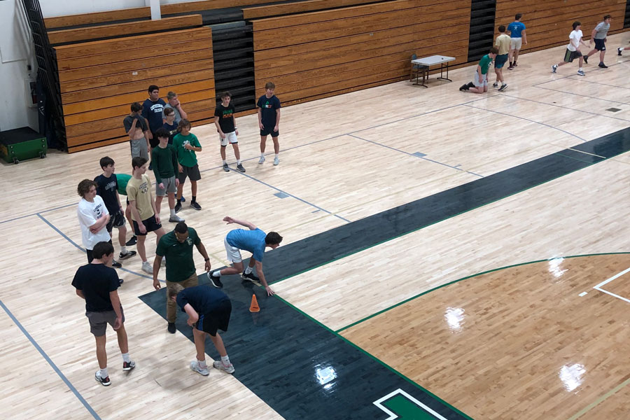 At speed school on Jan. 30, athletes improved their skills under the supervision of track Head Coach Mr. John O'Hara '02. 