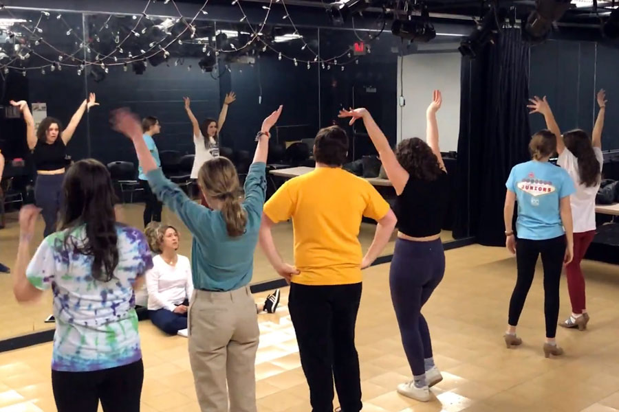 "Hairspray" cast members learning a dance number during an after-school rehearsal on Jan. 15. 