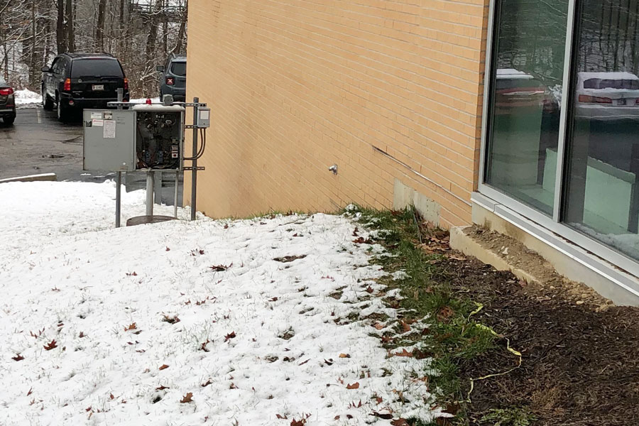 The control panel for the lift station is located outside the Shiel Student Life Center. 