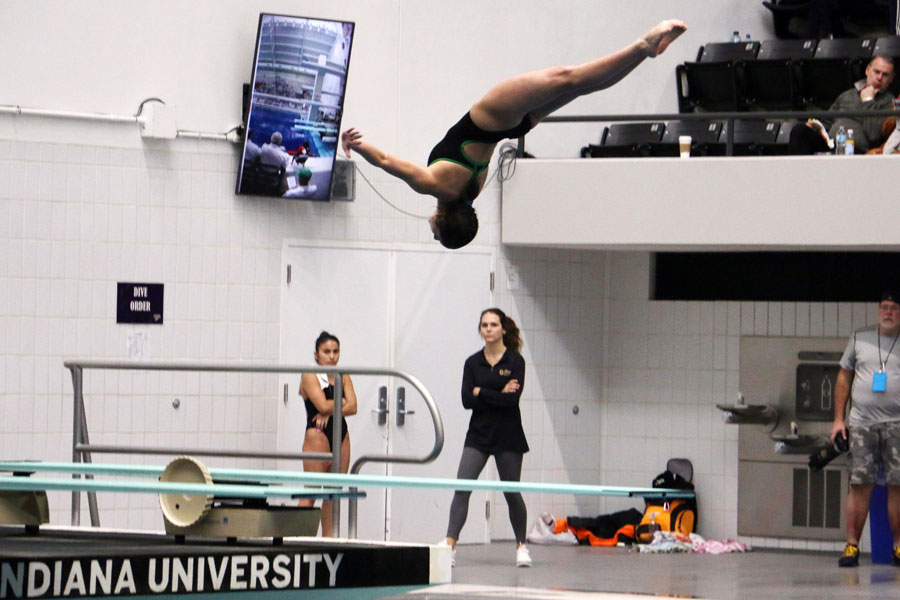 Senior Sophie Mernitz finished eighth in the one-meter diving competition at the State swimming and diving meet on Feb. 15. 