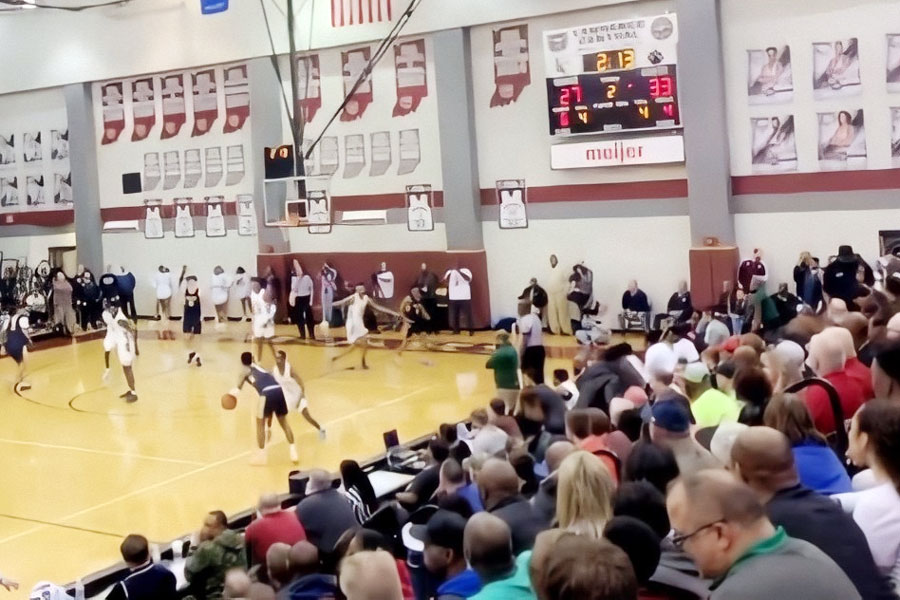 The bleachers were full at Lawrence Central for the men's basketball Sectional on March 4. 