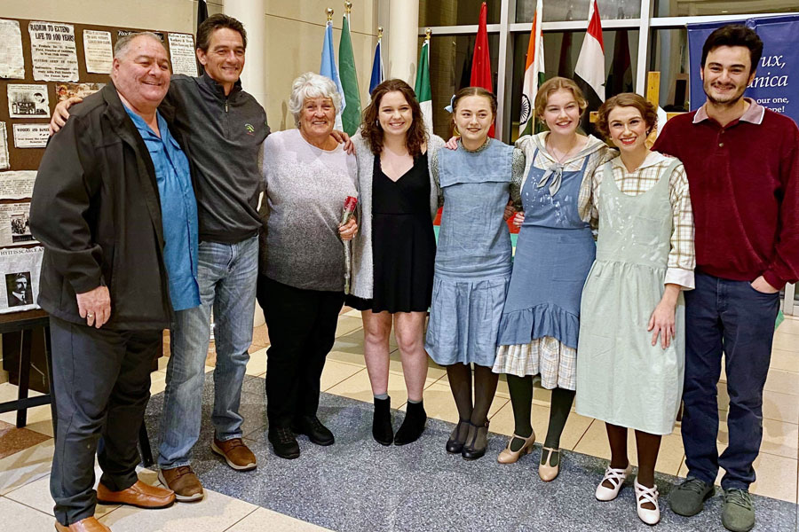 Senior Carmella Whipple, fourth from left, was part of the cast from the fall play, "Radium Girls."