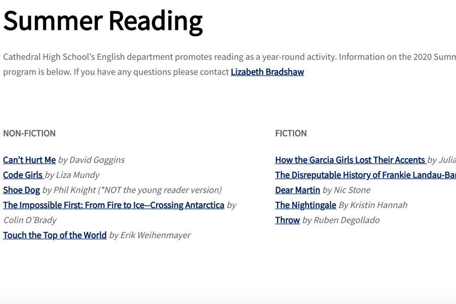 Information about the required summer reading program is posted on the school website. 