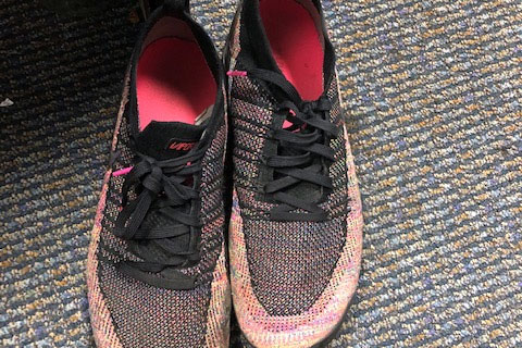 Earlier this school year, Mrs. Angela McGruder sent an email with this image trying to track down the owners of these shoes. At least both the left and right shoe had been turned in. That is not always the case. 