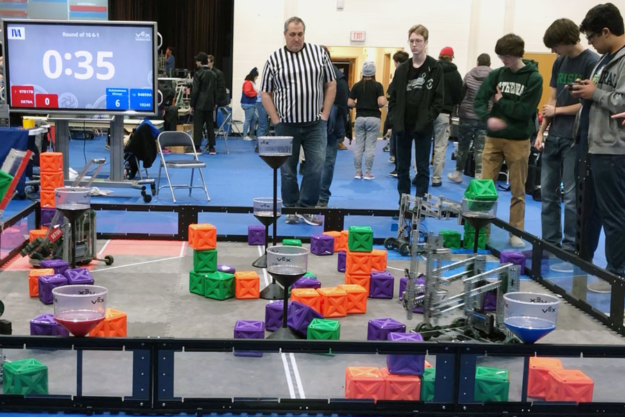 Physics teacher Mr. Jimmy Miller provided a photo of a previous year's CTEC robotics competition. 