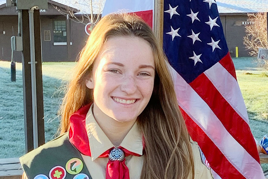 Senior Lauren Dubbink is one of two female members of the Class of 2021 who has been named an Eagle Scout. 