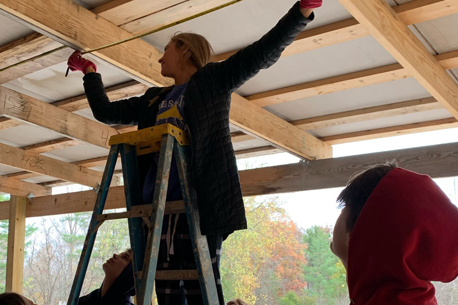 Several seniors completed their service hours last fall at a farm near Bloomington. 