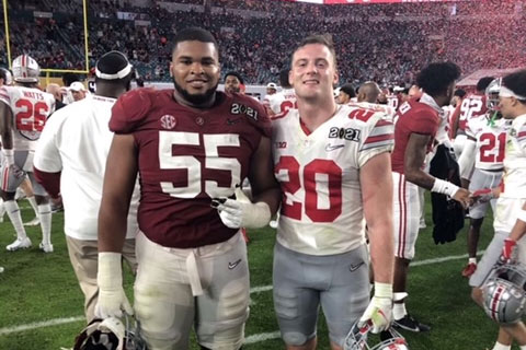 Pete Werner '17, right, has reported to rookie camp for the New Orleans Saint.