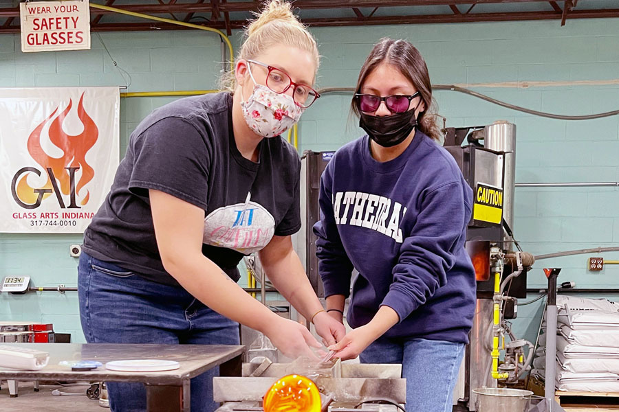 Glass blowing was just one of the many sessions  offered during the school's first successful J-Term.