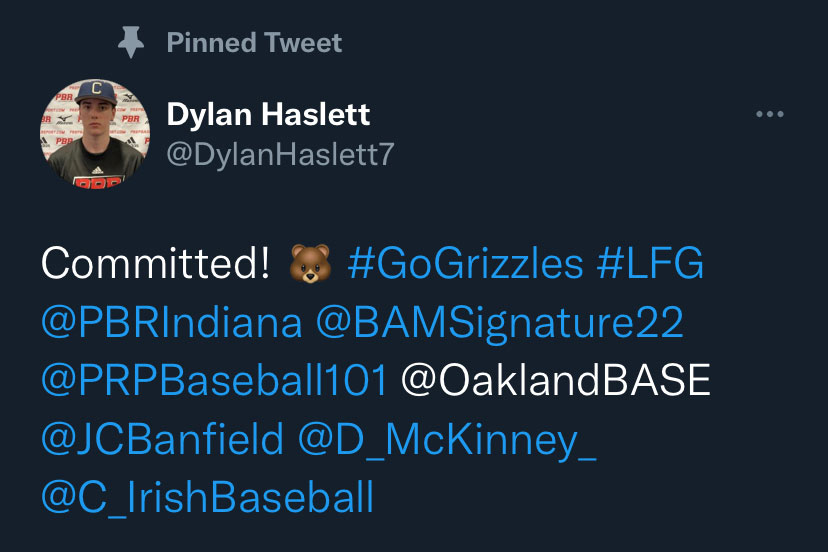 Senior Dylan Haslett used Twitter to announce his college decision. 