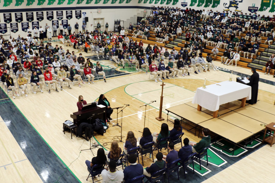 The school celebrated Mass in two different locations on campus on Jan. 20.