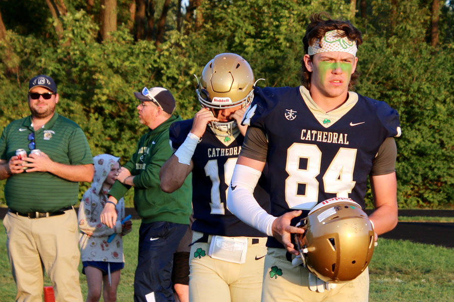 Senior Parker Spellacy (84) made the move from California to Cathedral during his junior year. 