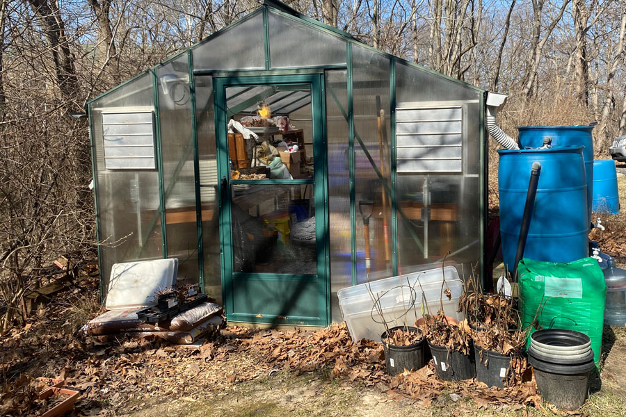 Members of the Environmental Club hope to get the greenhouse back up and running this spring. 