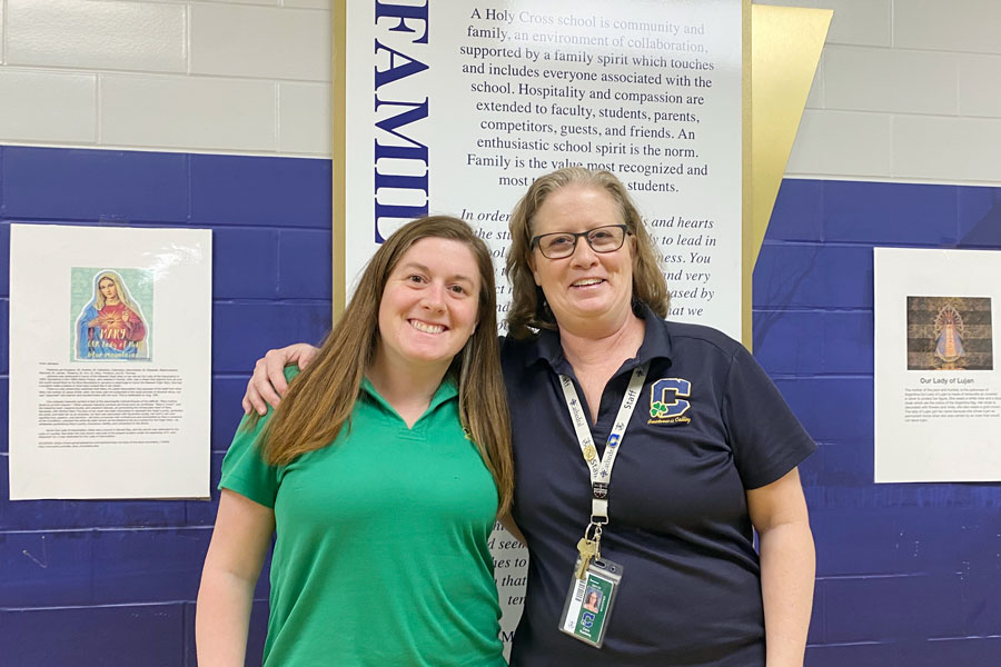 Mrs. Katie Lewis, left, and Mrs. Cece Kasberg '83, are both colleagues and good friends. 