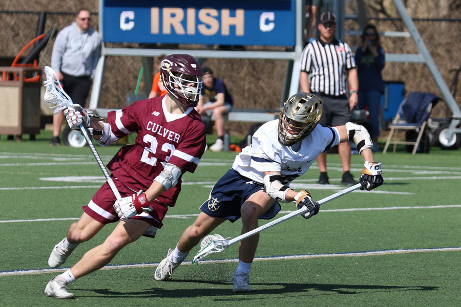 The men's lacrosse team hosted Culver Academy earlier this season.