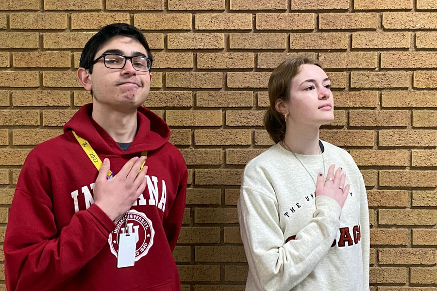 Seniors Nick Bozzelli-Levine, left, and Allison Schneider were voted by their classmates most likely to be elected president. Schneider will give the student speech at graduation on May 23 at Brunette Park.