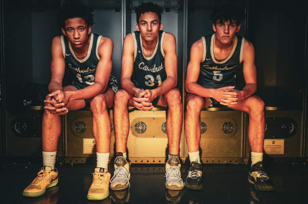 Senior Anthony Fields, Sheldon Gatlin, and Emmett Hern pose for their media pictures. The Irish seniors are getting ready for the end of the season. Emmett Hern says “There is a dangerous team this year”. 
Visit ohsnapindy.com for more photos