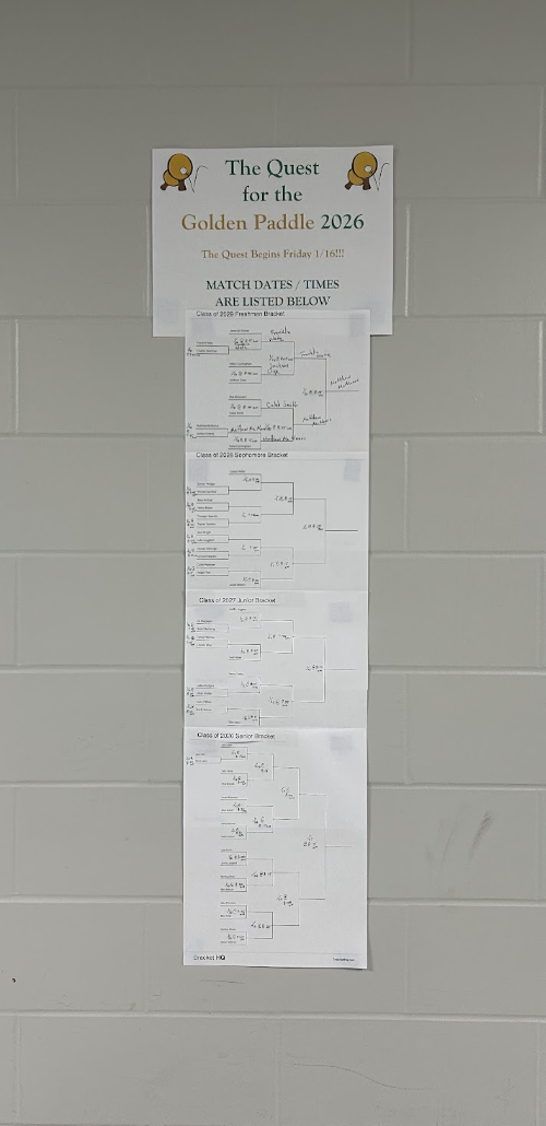 The 2026 Golden Paddle Invitational started last week where the freshmen crowned Matthew McManus. The Golden Paddle is guaranteed to have a new champion this year. Senior Tyler Carlos said, “No excuses this year, with no front runner emerging it’s anyone’s chance to bring home the trophy.” 