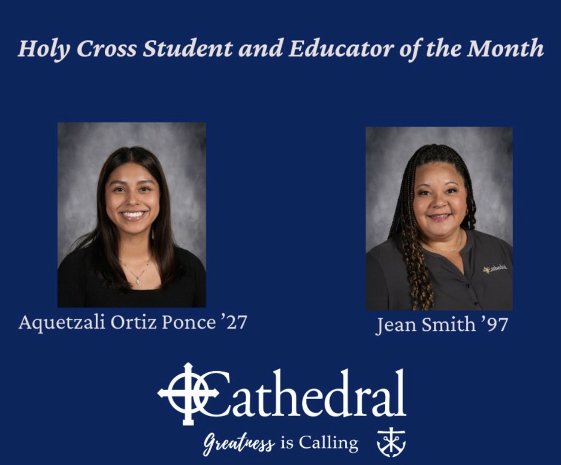 Aquetzali Ortiz Ponce ‘27 and Jean Smith ‘97 are awarded Holy Cross Student and Educator of the Month. Aquetzali ‘27 and Smith ‘97 are recognized for exemplifying the core values of Inclusiveness and Diversity. Ponce said, "I'm going to continue being myself, I know how I would like to be treated and I'm going to do my best to make sure others are always treated equally and feel included at all times regardless of the situation.”